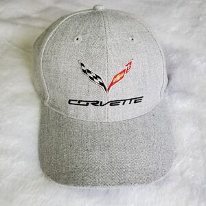 NEW Chevy Corvette C7 Embroidered Hat Cap Gray GM Official Adjustable Open Road
